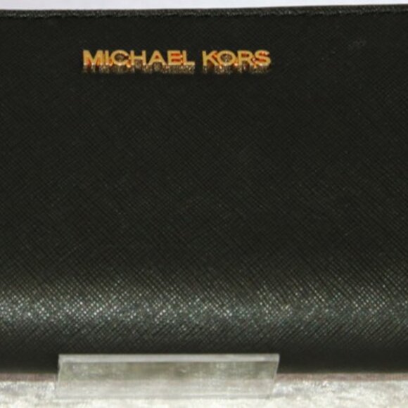 Michael Kors Jet Set Travel Large Tote & Zip Wallet Set – Black & White Saffiano - Picture 10 of 15